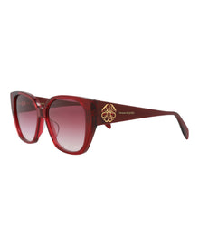 Alexander McQueen | Women | Cat Eye Acetate Sunglasses | Burgundy