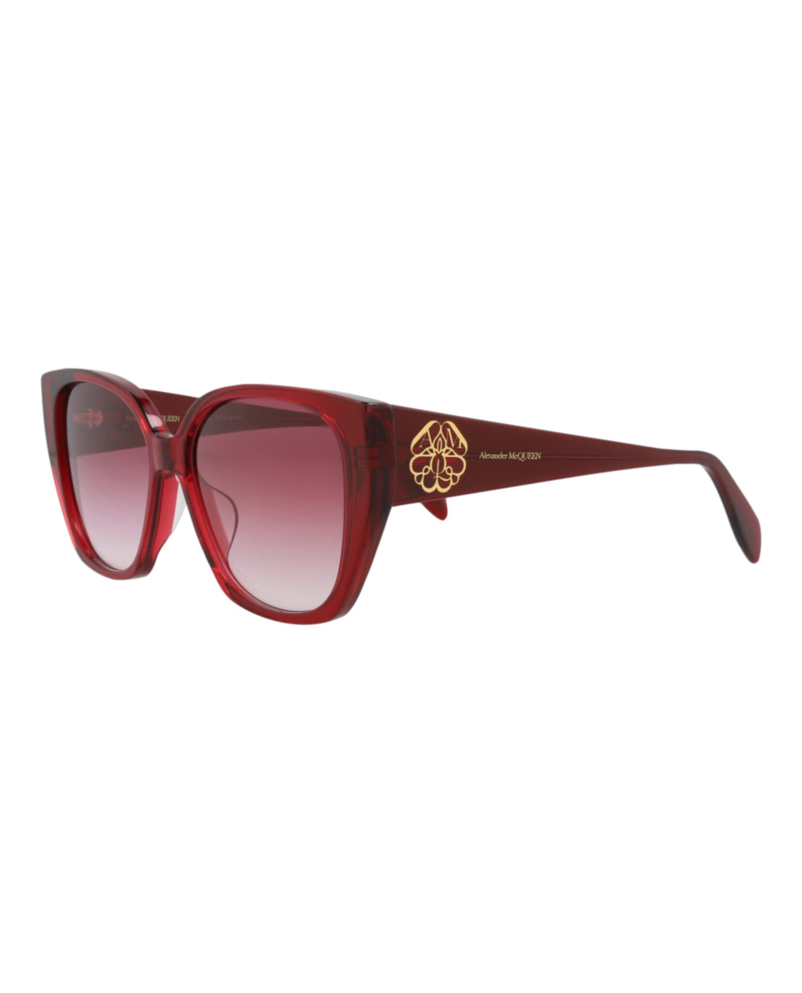 Alexander McQueen | Women | Cat Eye Acetate Sunglasses | Burgundy
