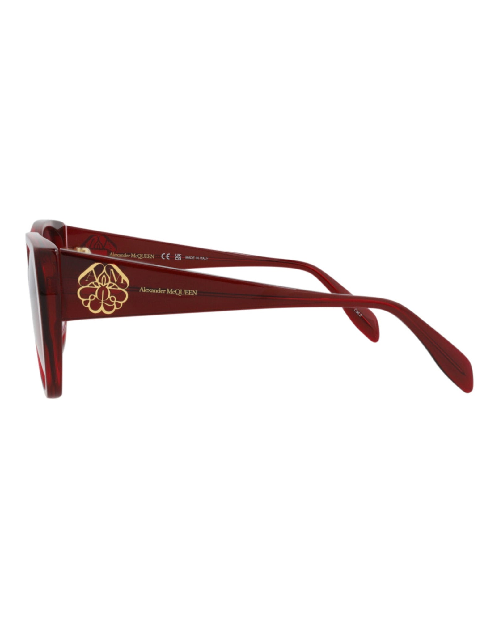 Alexander McQueen | Women | Cat Eye Acetate Sunglasses | Burgundy