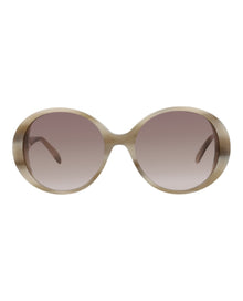 Alexander McQueen | Women | Round Acetate Sunglasses | Ivory