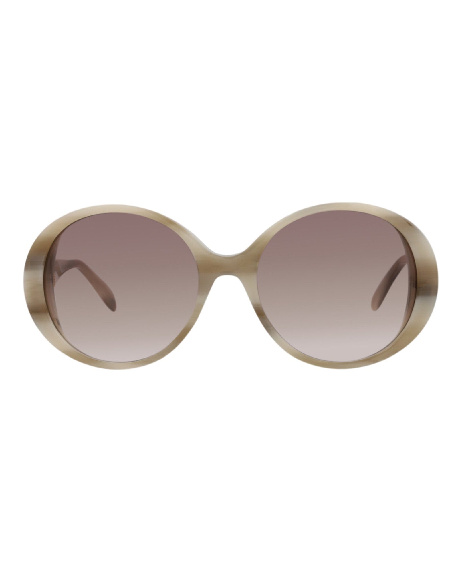 Alexander McQueen | Women | Round Acetate Sunglasses | Ivory