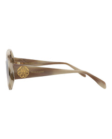 Alexander McQueen | Women | Round Acetate Sunglasses | Ivory