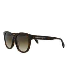Alexander McQueen | Unisex | Round Acetate Sunglasses | Havana