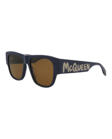 Alexander McQueen | Men | Square Acetate Sunglasses | Blue