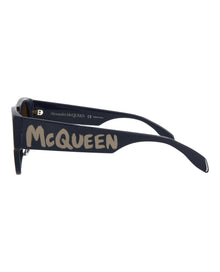 Alexander McQueen | Men | Square Acetate Sunglasses | Blue