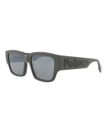 Alexander McQueen | Men | Square Recycled Acetate Sunglasses | Grey