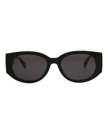 Alexander McQueen | Women | Round Acetate Sunglasses | Black