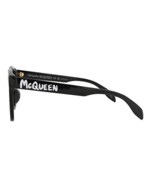 Alexander McQueen | Women | Square Acetate Sunglasses | Black