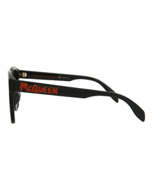 Alexander McQueen | Women | Square Acetate Sunglasses | Black