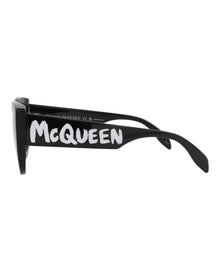 Alexander McQueen | Women | Cat Eye Recycled Acetate Sunglasses | Black