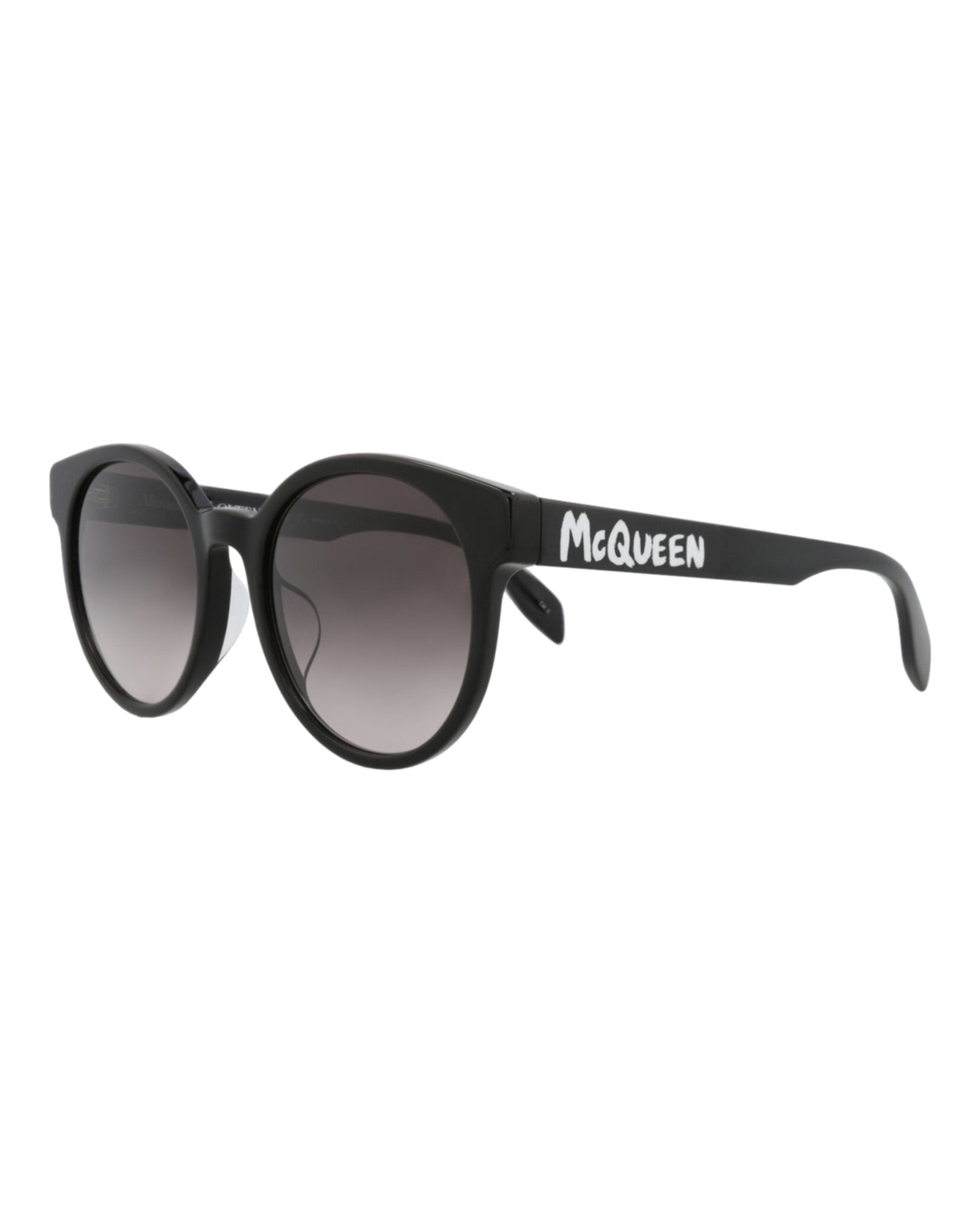 Alexander McQueen | Women | Round Acetate Sunglasses | Black