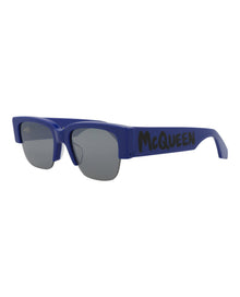 Alexander McQueen | Unisex | Square Recycled Acetate Sunglasses | Blue