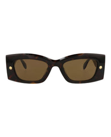 Alexander McQueen | Unisex | Square Recycled Acetate Sunglasses | Havana