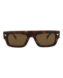 Alexander McQueen | Unisex | Square Recycled Acetate Sunglasses | Havana