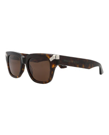 Alexander McQueen | Men | Square Recycled Acetate Sunglasses | Havana