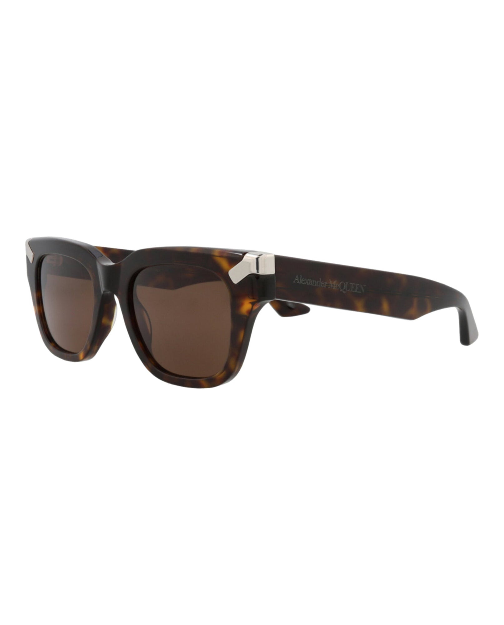Alexander McQueen | Men | Square Recycled Acetate Sunglasses | Havana
