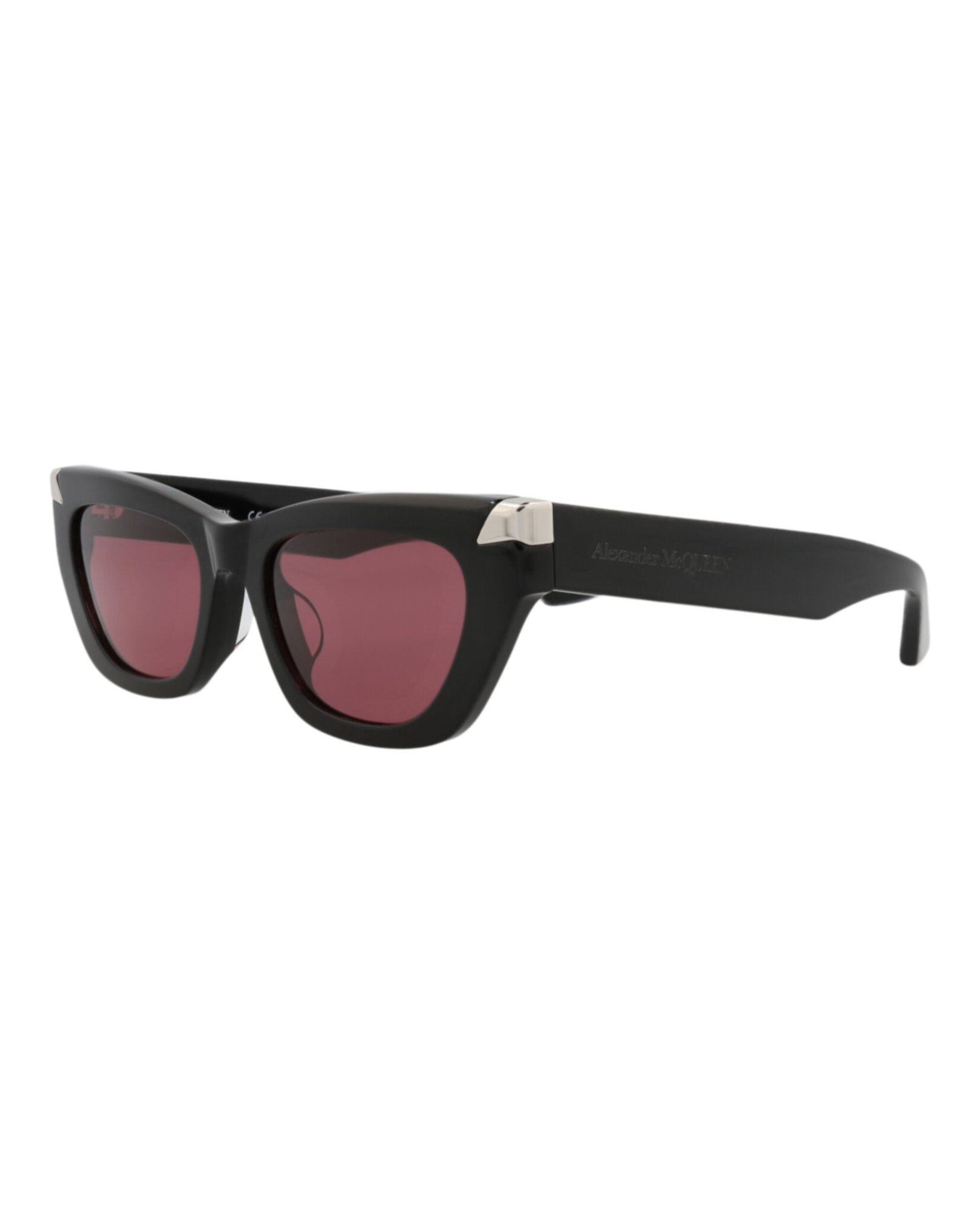 Alexander McQueen | Women | Cat Eye Recycled Acetate Sunglasses | Black