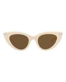 Alexander McQueen | Women | Cat Eye Recycled Acetate Sunglasses | Ivory