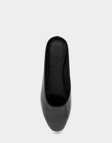 Amara Slides | Black Shiny Leather