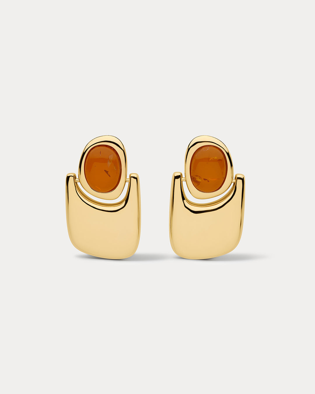The Amber Honey Resin Statement Earrings | Gold