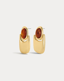 The Amber Honey Resin Statement Earrings | Gold