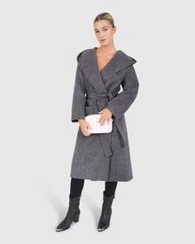 Arcadia Oversided Coat with Hood | Women | Black/White