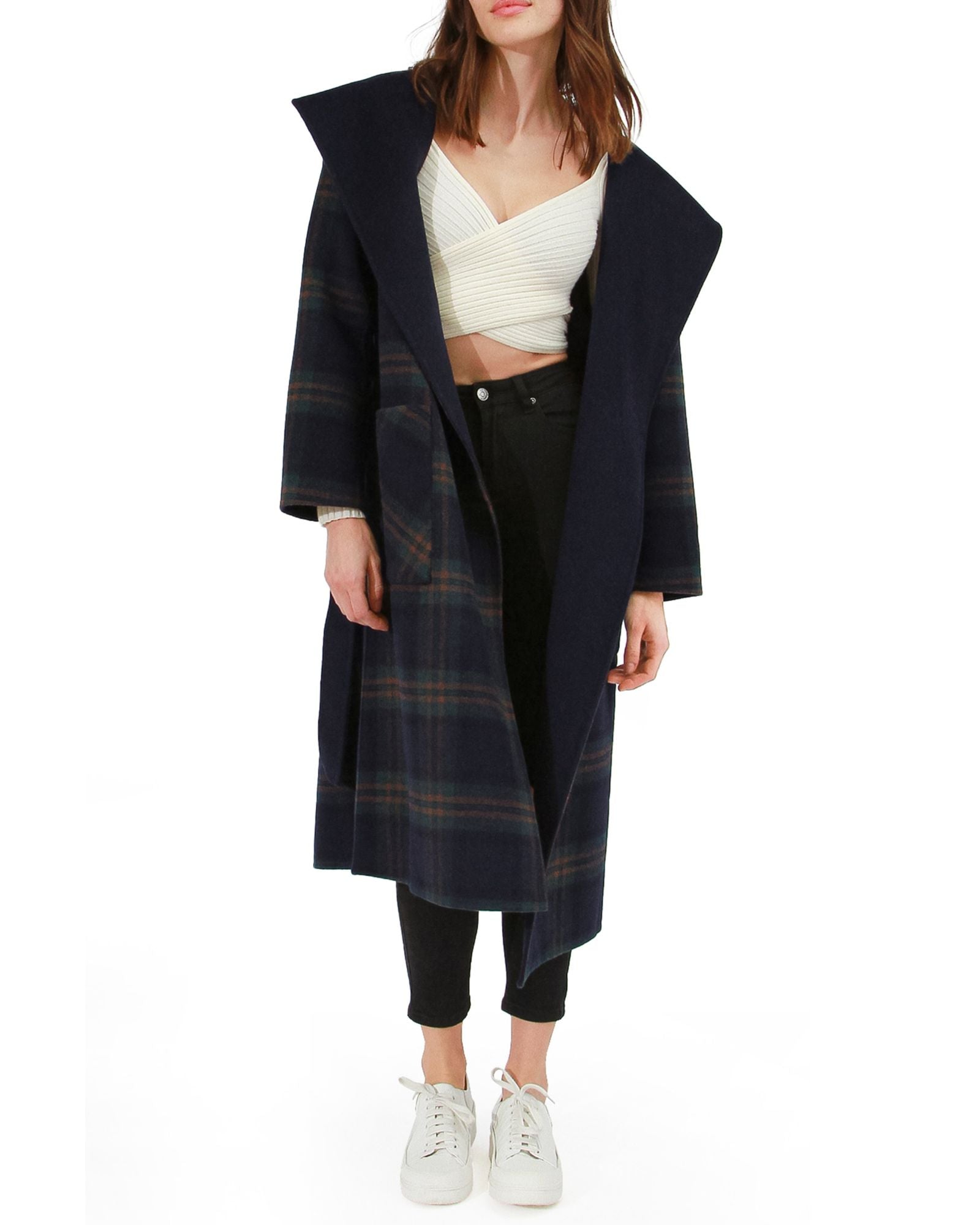 Arcadia Oversided Coat with Hood | Women | French Navy