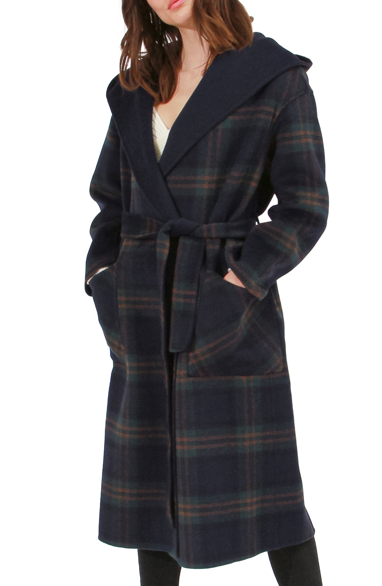 Arcadia Oversided Coat with Hood | Women | French Navy