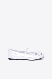 Jumbo Crystal Ballet Flat | Silver