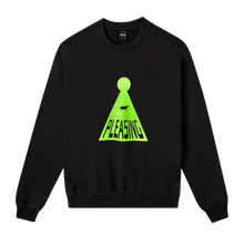 The Abducted Cow Crewneck | Black and Neon Green