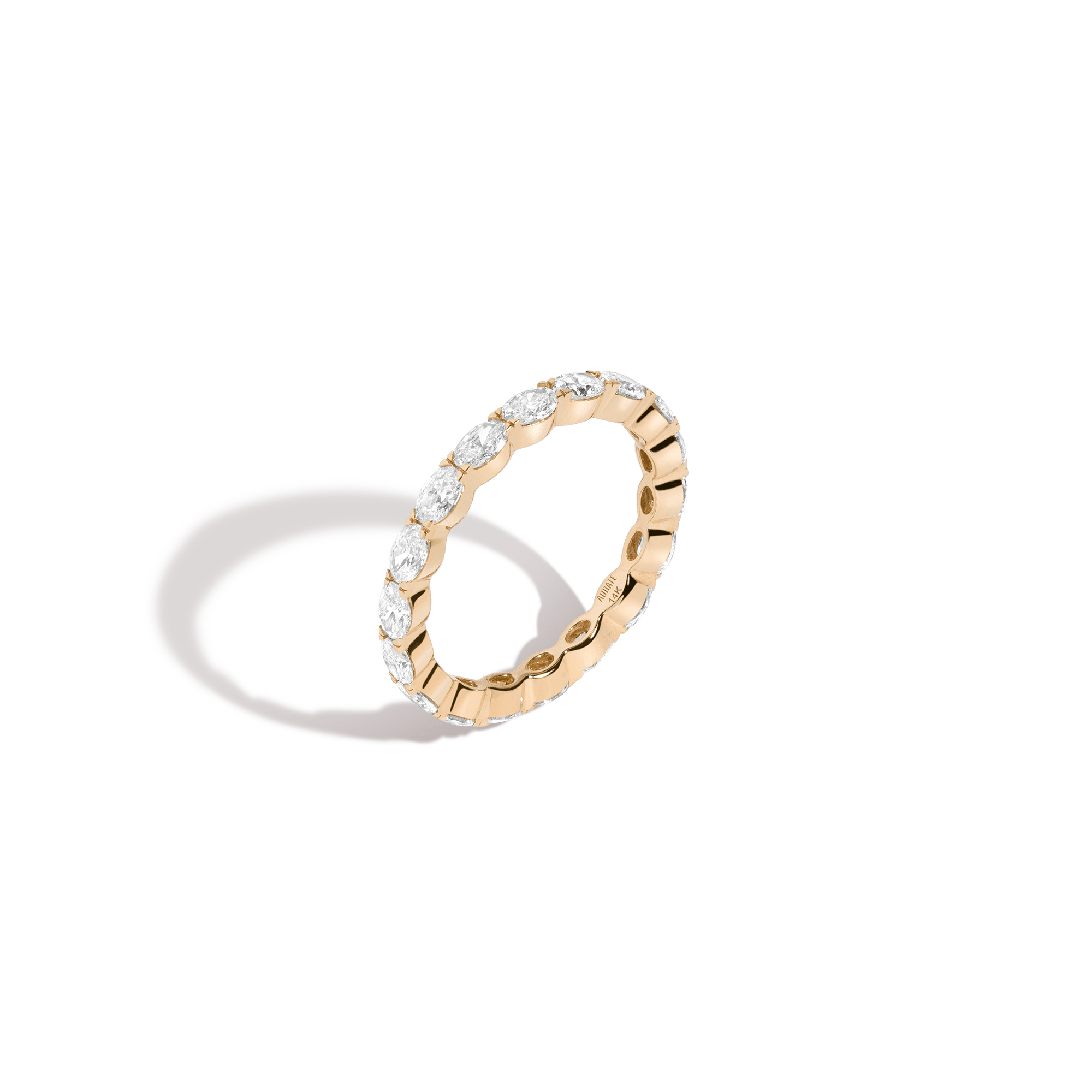 Horizontal Oval Diamond Eternity Ring 14k 18k Yellow Gold First Lab-grown Natural First