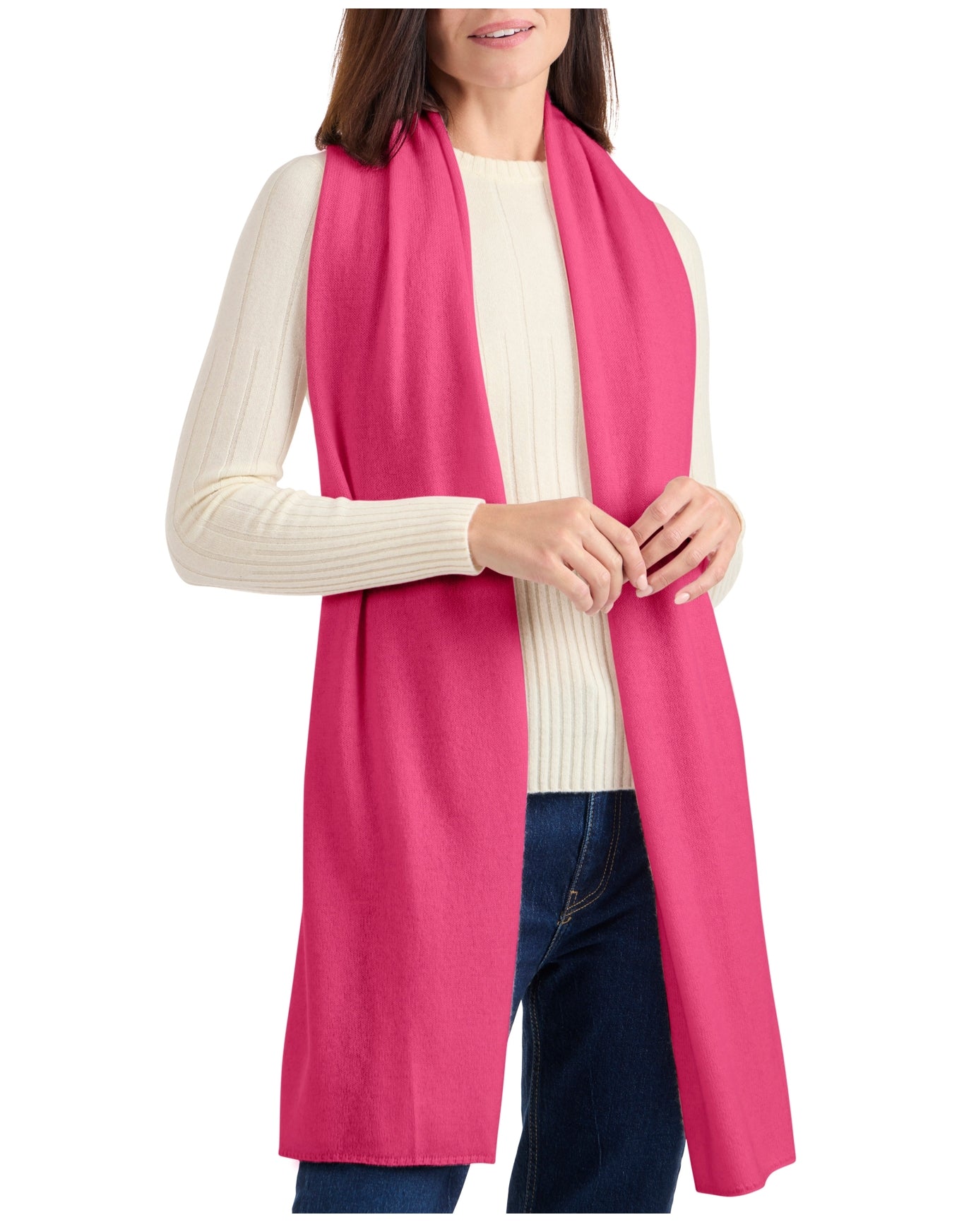 Amicale Cashmere | Women | Cashmere Jersey Travel Wrap | Dk. Pink