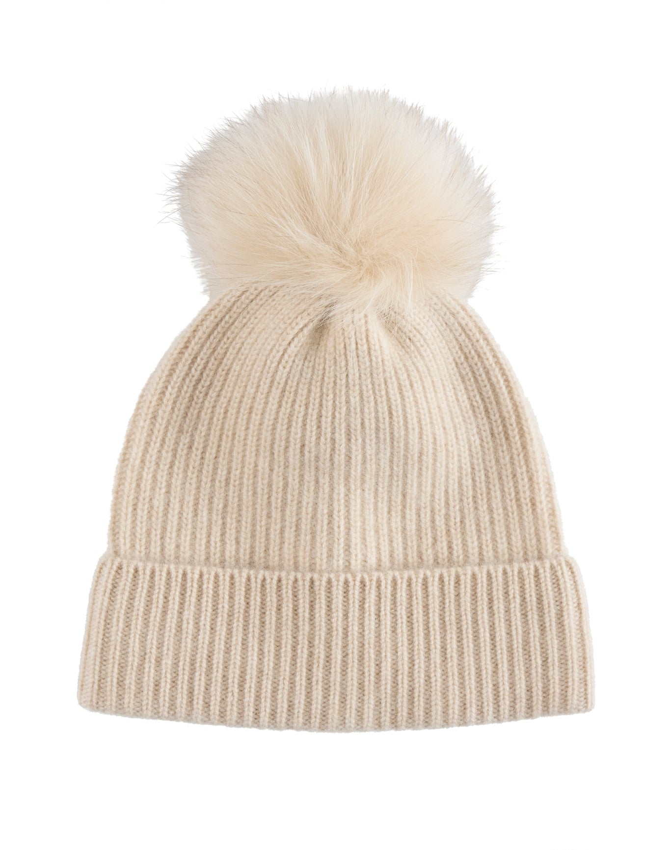 Amicale Cashmere | Women | Chunky Rib Knit Hat | Oatmeal