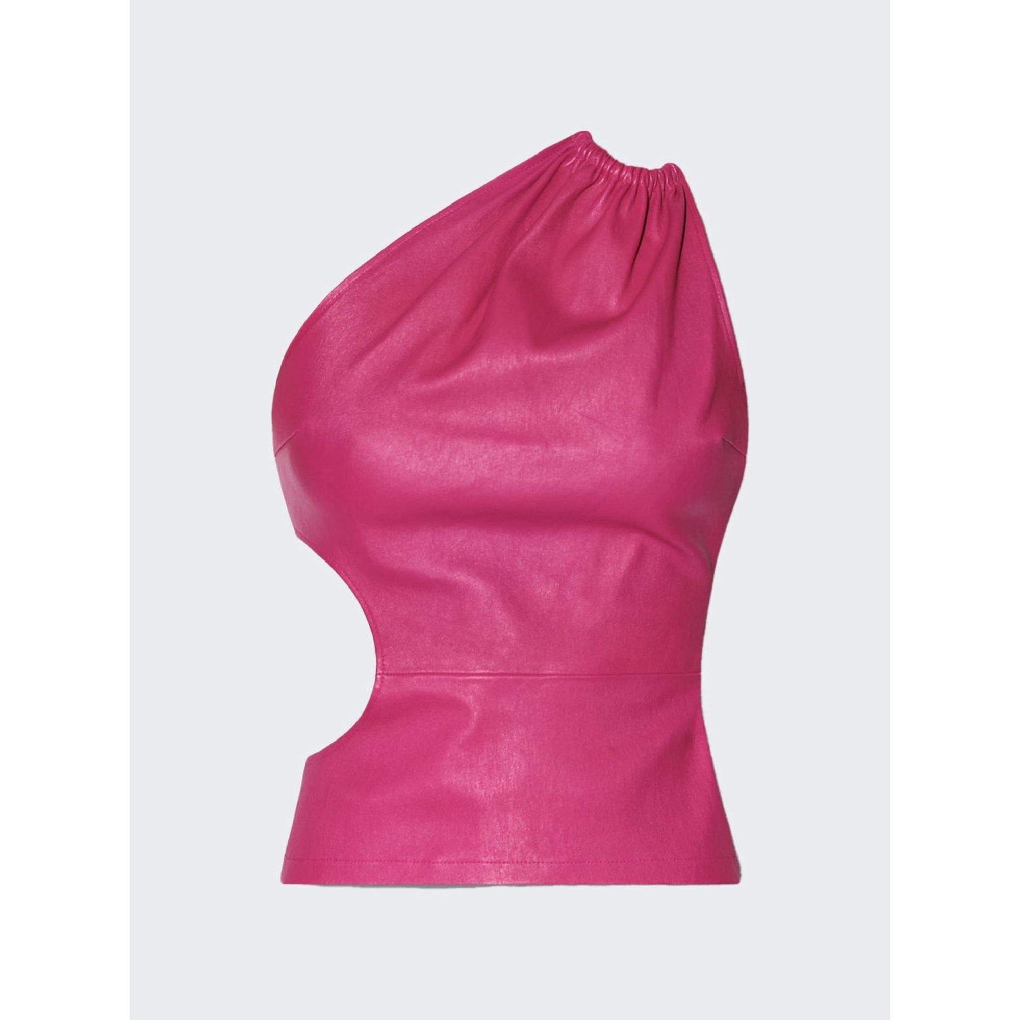 Amiri | Asymmetric Leather Tank Fuchsia Pink