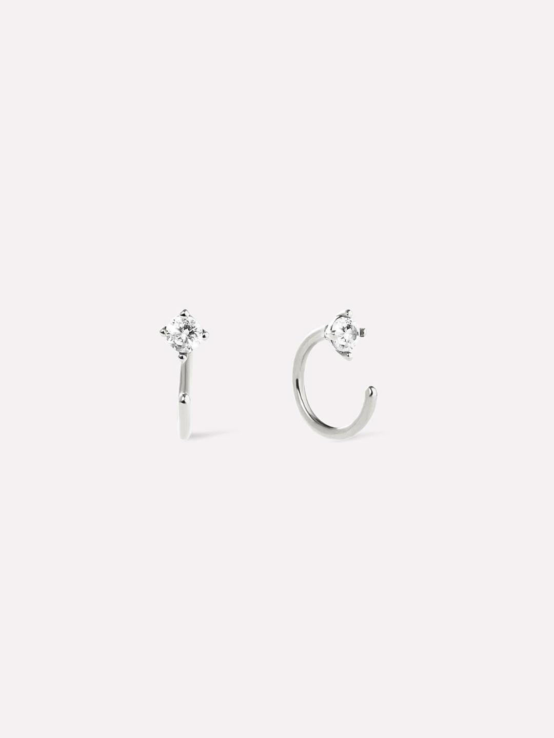 Cassie Hoop Earrings | Sterling Silver | Cubic Zirconia