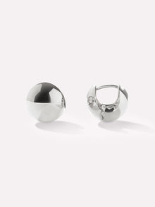 Mini Abby Sphere Hoop Earrings | Rhodium on Brass