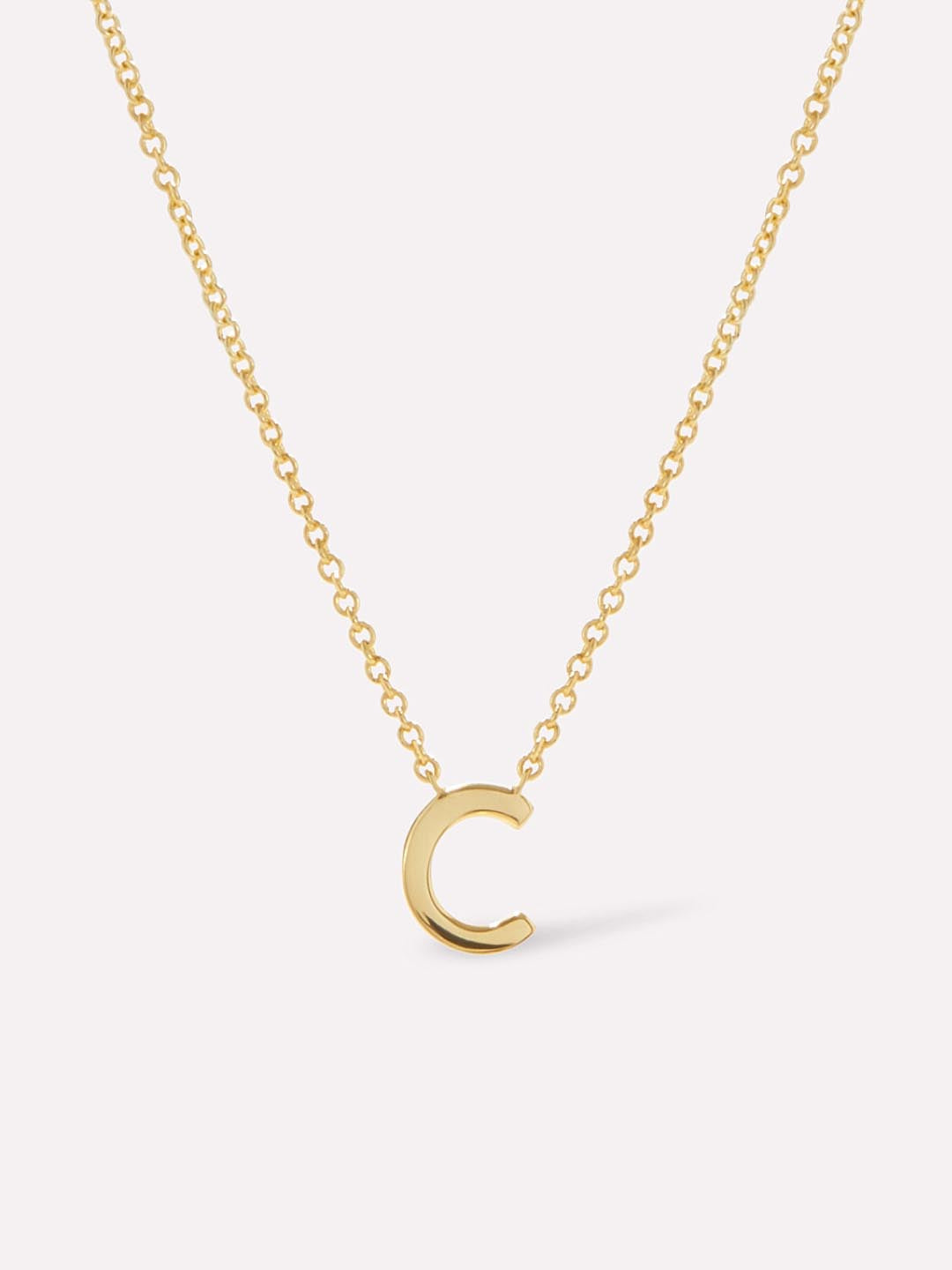 Gold Initial Necklace - Letter Necklace | 14K Gold on Sterling Silver