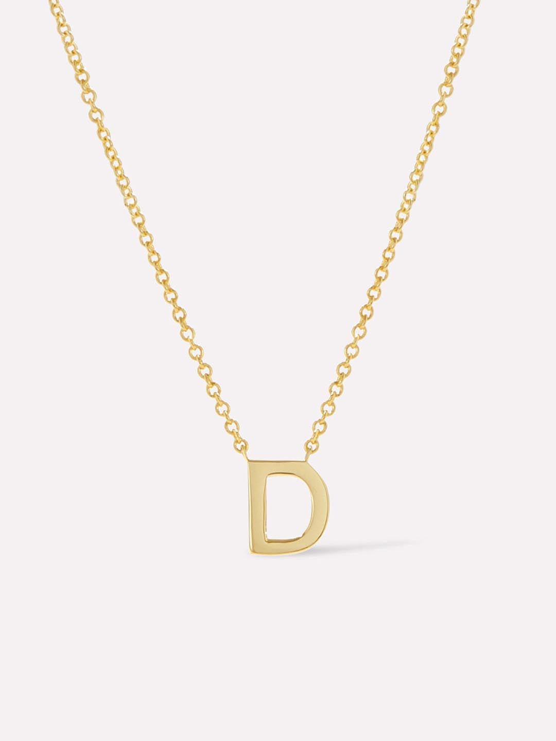 Gold Initial Necklace - Letter Necklace | 14K Gold on Sterling Silver