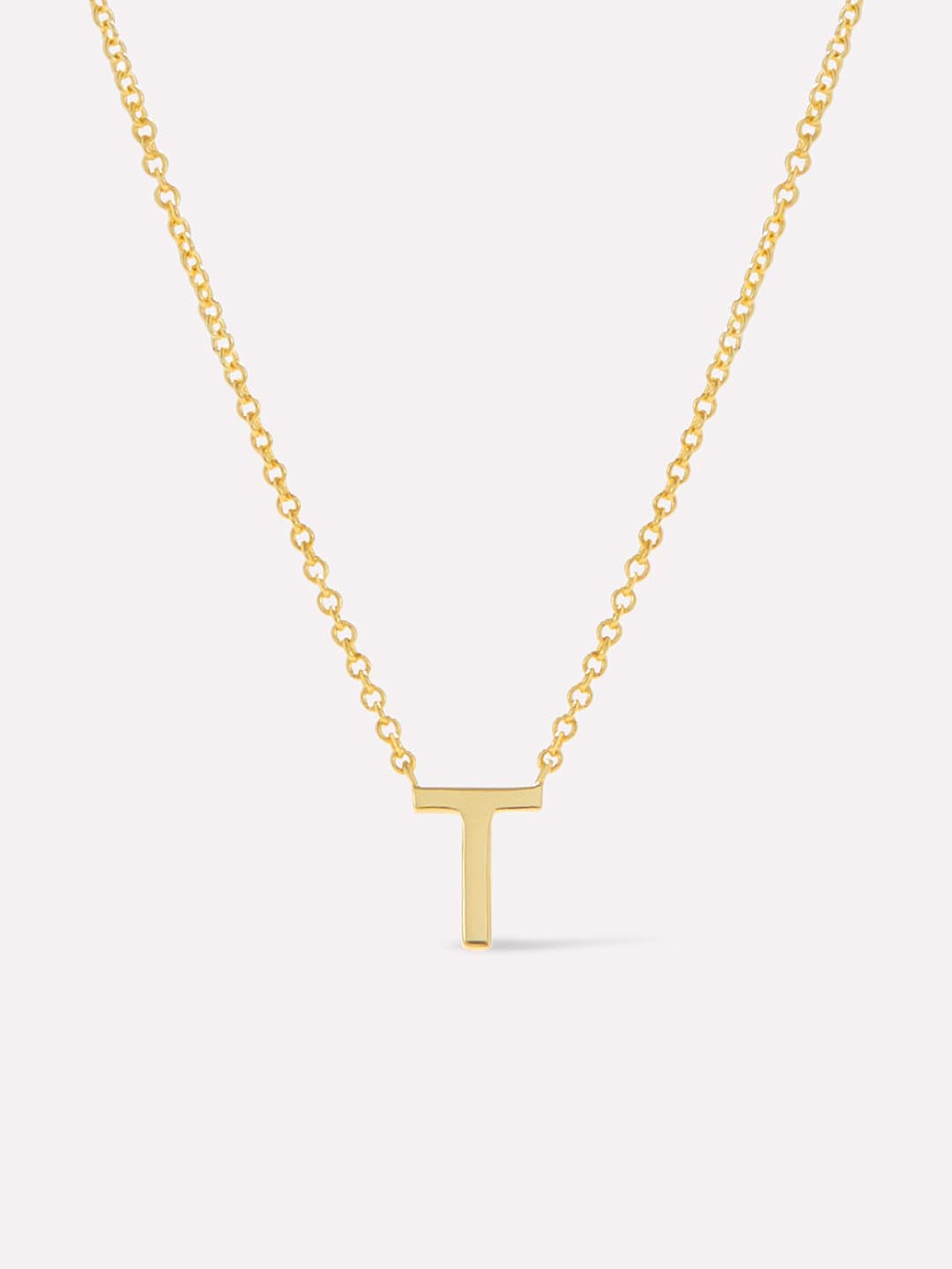 Gold Initial Necklace - Letter Necklace | 14K Gold on Sterling Silver