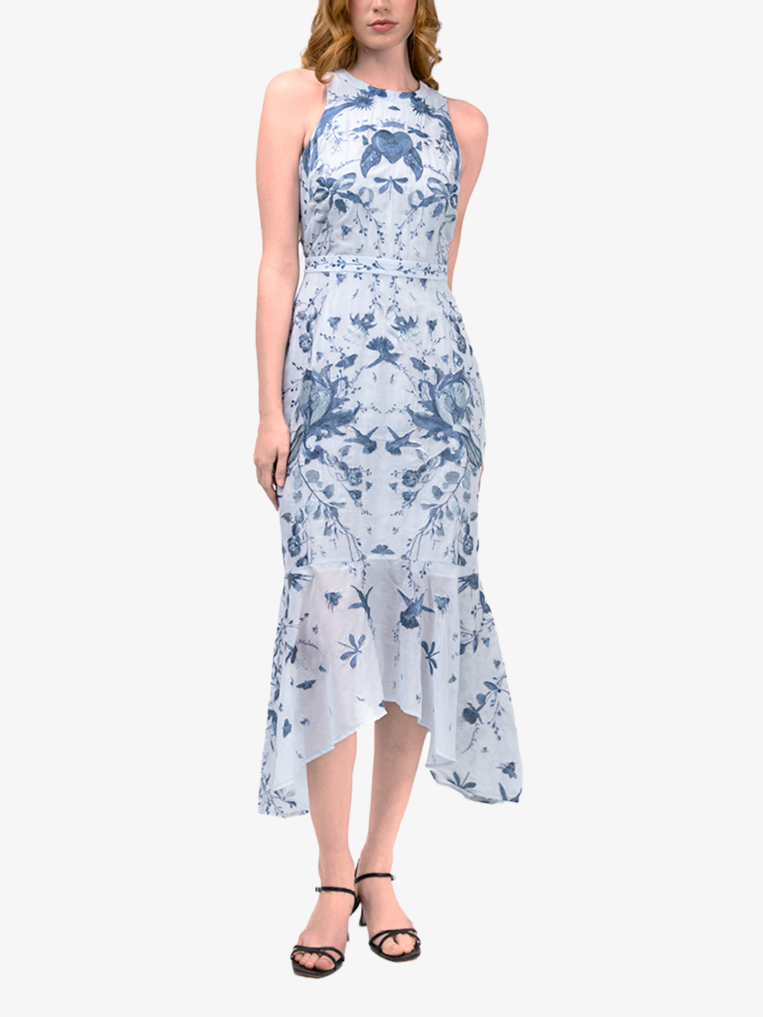 Threadwork Voile Handkerchief Dress | Blue Multi