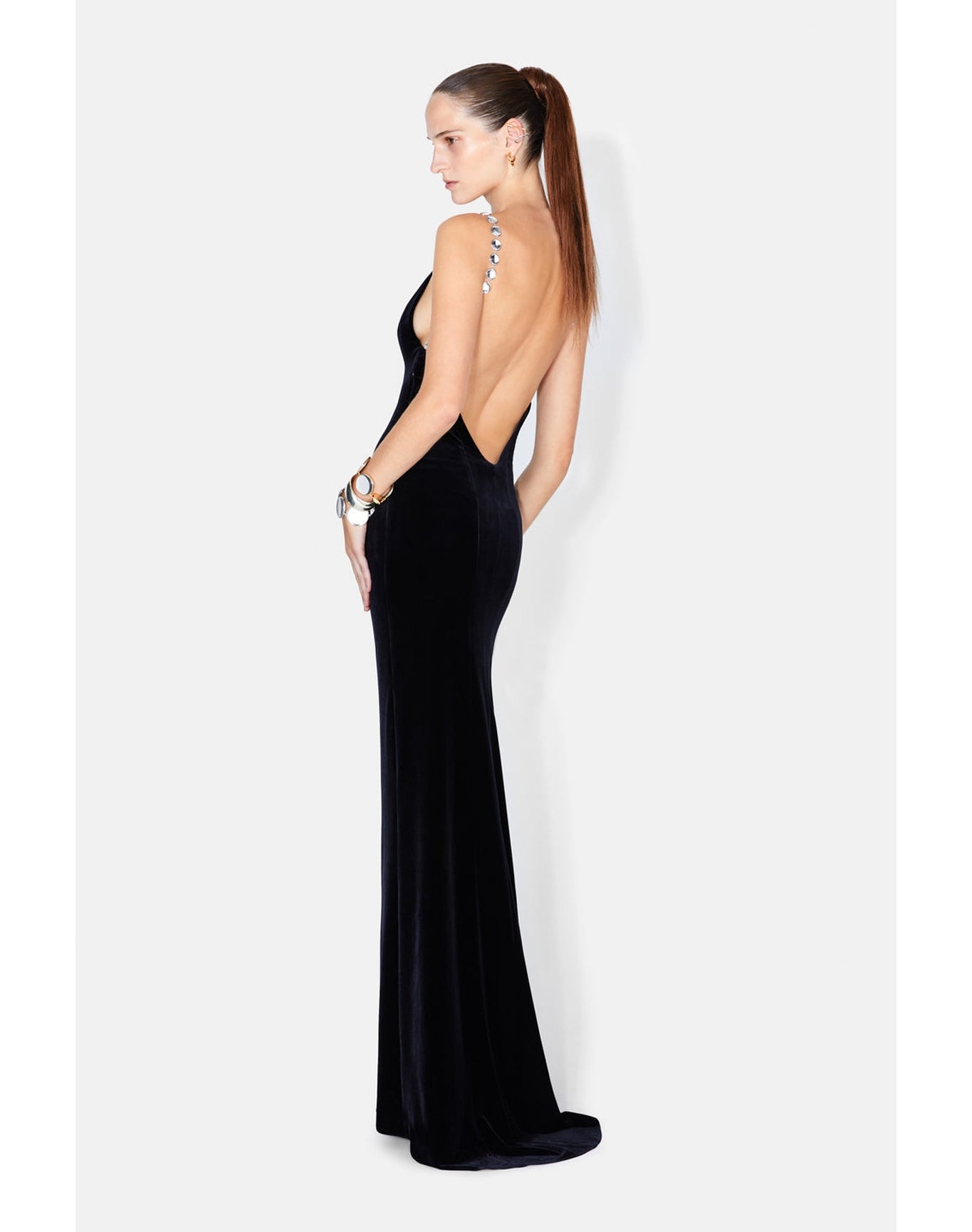 Avedon Globe Velvet Dress | Black