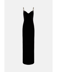 Avedon Globe Velvet Dress | Black