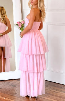 Avery High Low Maxi Dress | Pink