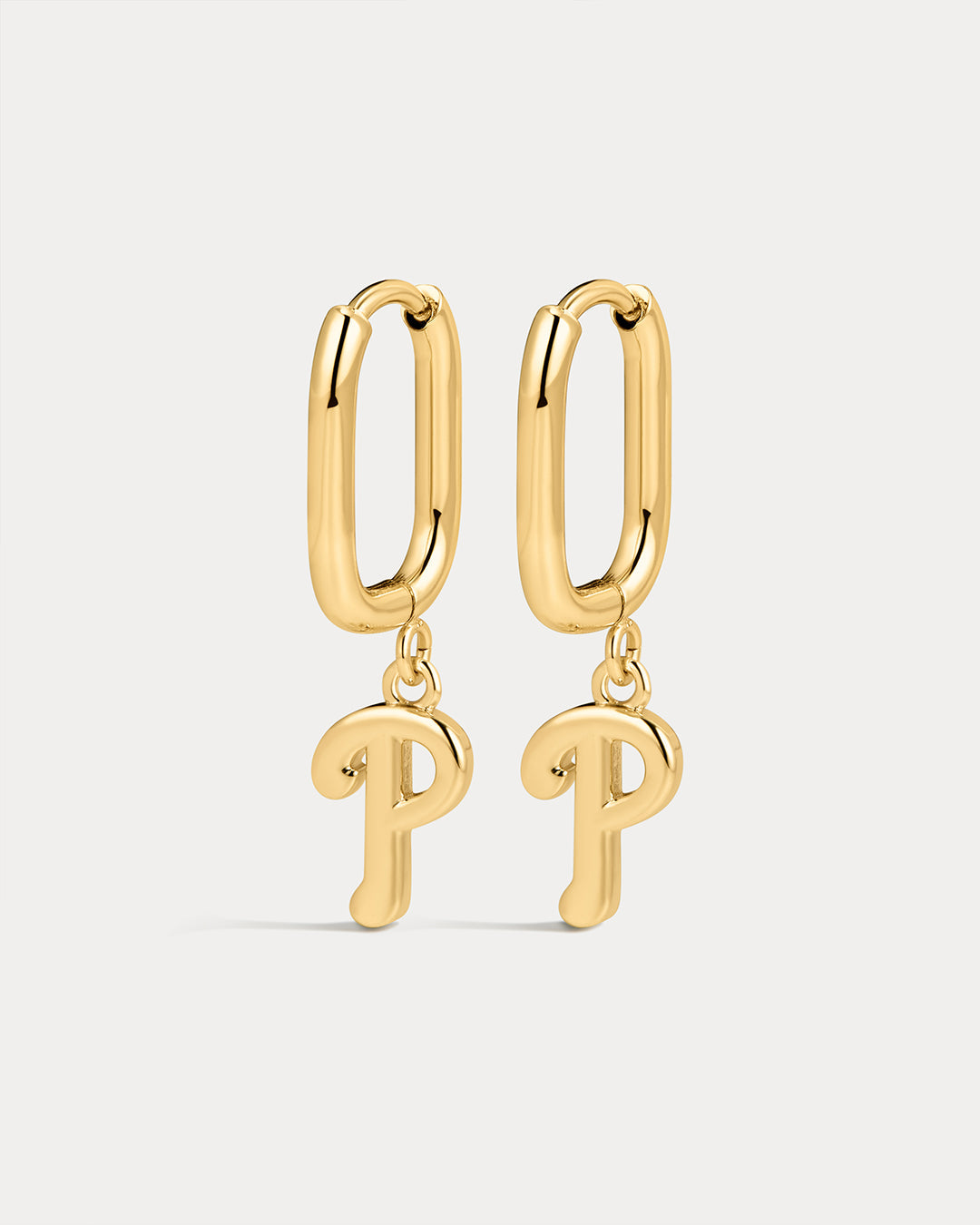 Bijoux Sport by Luv Aj MLB Logo Charm Oval Hoop Earrings | Philadelphia Phillies | Gold