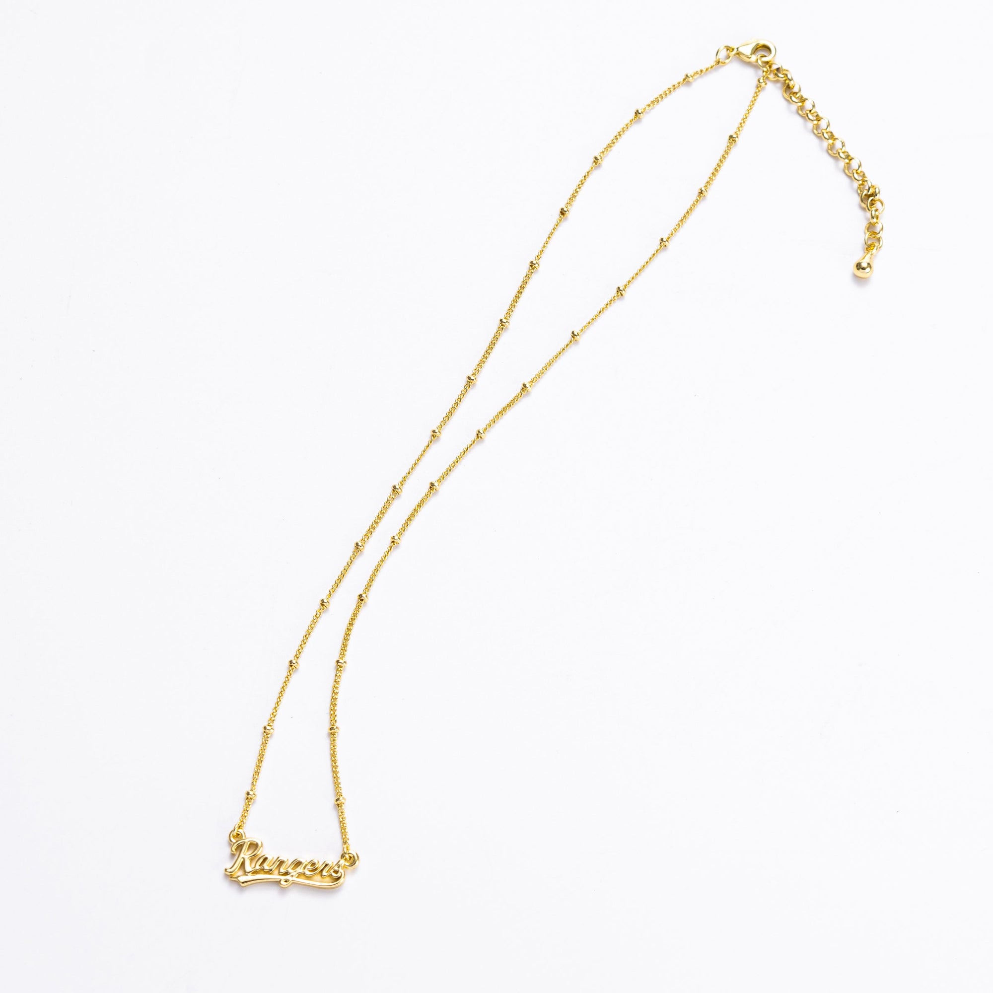 Bijoux Sport by Luv Aj MLB Nameplate Pendant Necklace | Texas Rangers | Gold