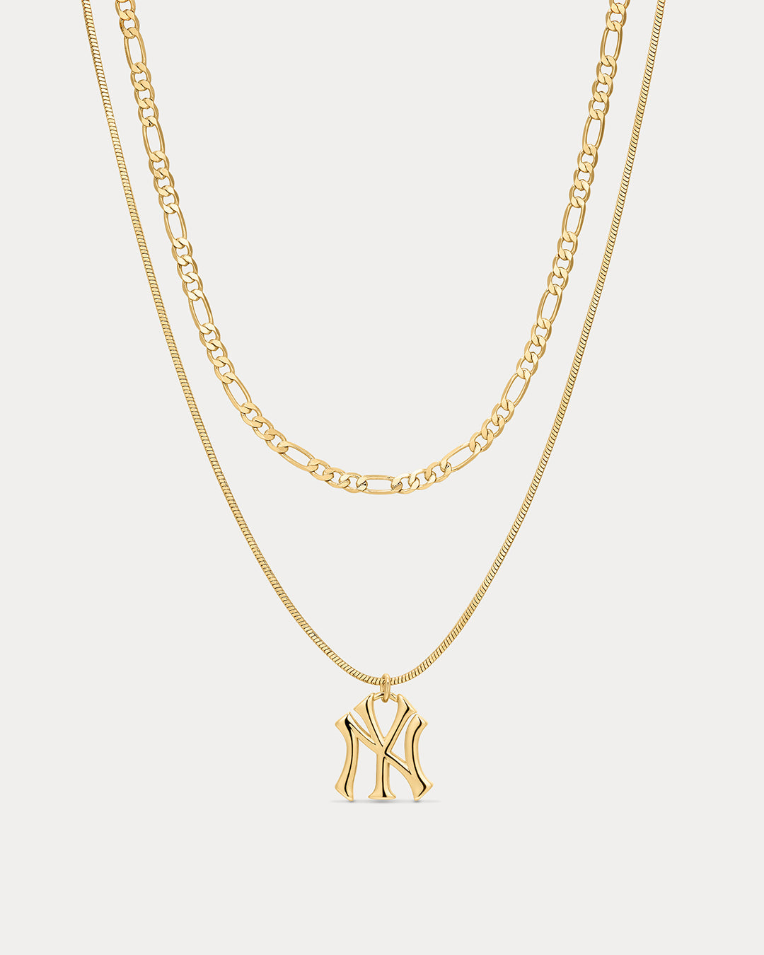 Bijoux Sport by Luv Aj MLB Double Chain Logo Necklace | New York Yankees | Gold