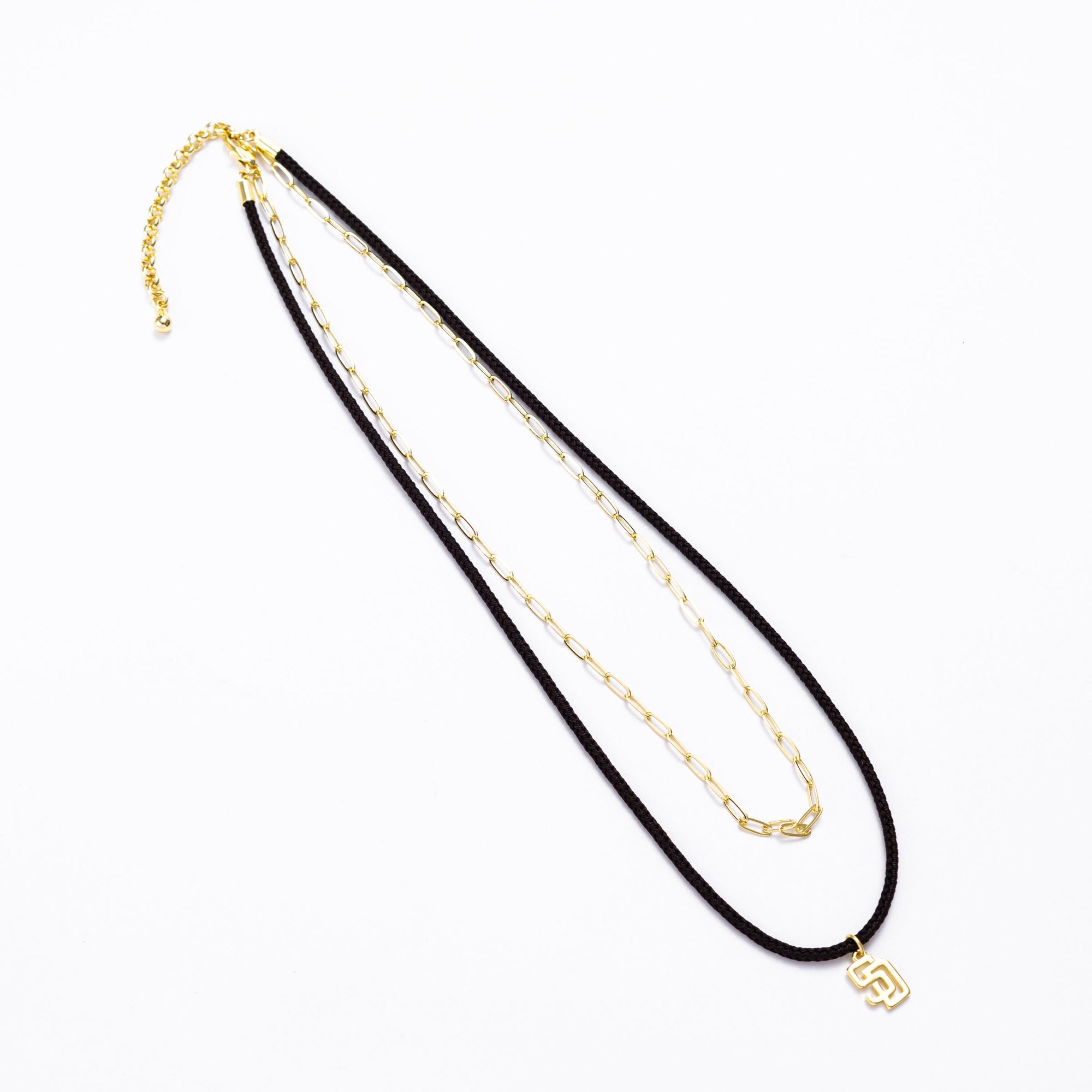 Bijoux Sport by Luv Aj MLB Logo Cord Necklace Set | San Diego Padres | Gold