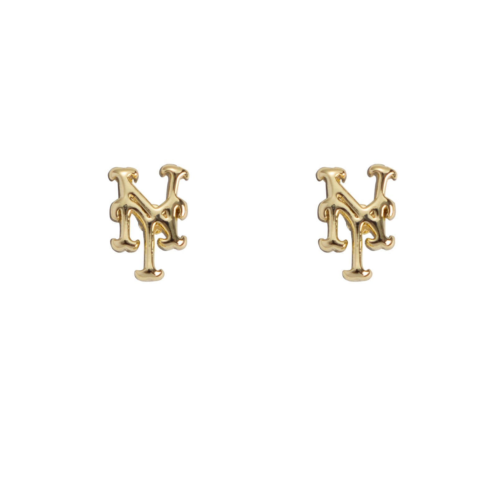 Bijoux Sport by Luv Aj MLB Logo Stud Earrings | New York Mets | Gold