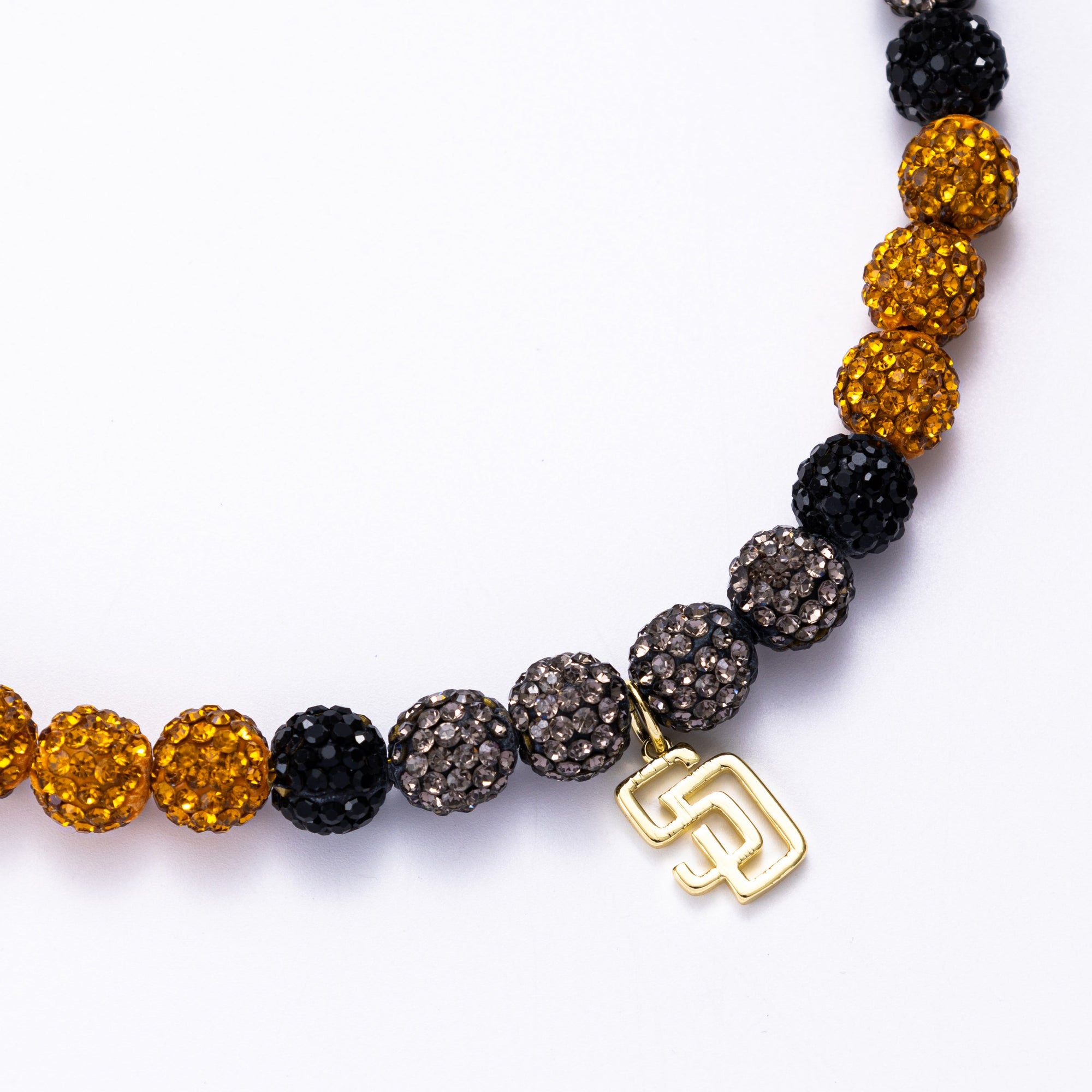 Bijoux Sport by Luv Aj MLB Rhinestone Bead Logo Necklace | San Diego Padres | Gold