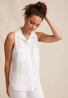 Sleeveless Split Back | White